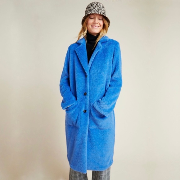 Anthropologie Jackets & Blazers - ANTHROPOLOGIE Sanctuary Teddy Bear Coat Blue NWT